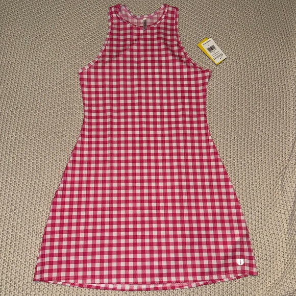 NWT EleVen by Serena Williams Pink and White Gingham Checkered Dress - Picture 1 of 4